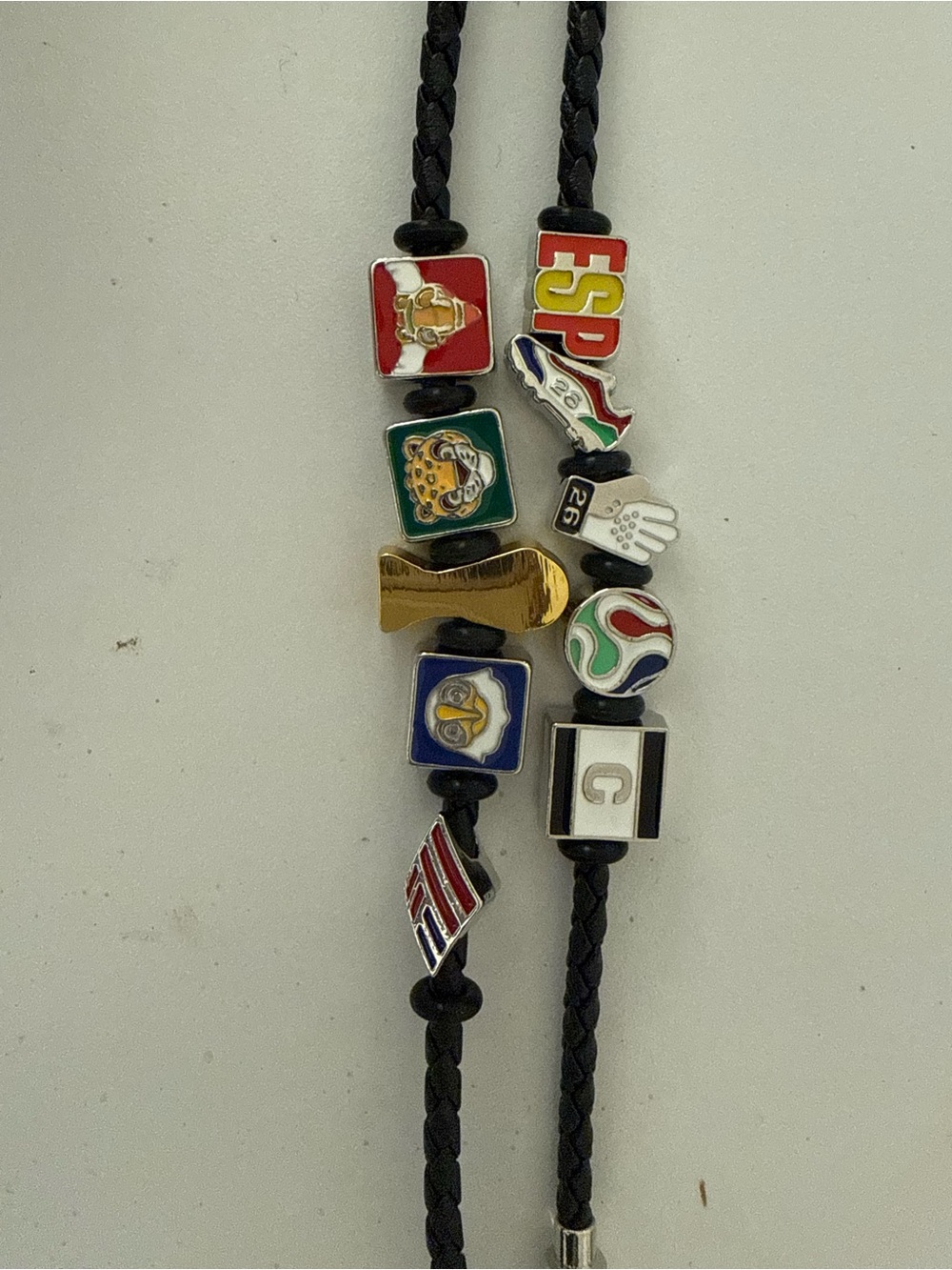 FIFA Soccer Charm Braided Leather Bracelet - Multicolor